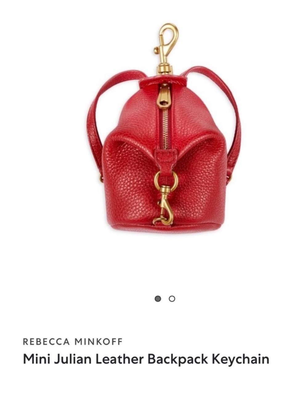 Rebecca Minkoff Mini Julian Leather Backpack Keychain - Red with Gold Hardware